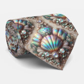 Strandliefhebbersstrik | Opal Diamant Zeeschelpenp Stropdas (Opgerold)