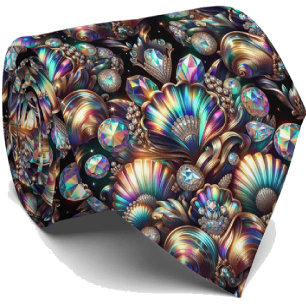 Strandliefhebbersstrik Opal Diamant Zeeschelpenp Stropdas
