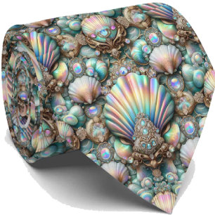 Strandliefhebbersstrik Opal Diamant Zeeschelpenp Stropdas