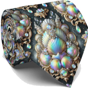 Strandliefhebbersstrik Opal Diamant Zeeschelpenp Stropdas