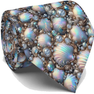 Strandliefhebbersstrik Opal Diamant Zeeschelpenp Stropdas