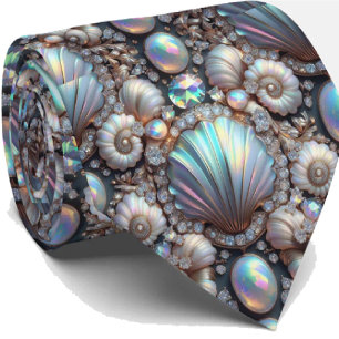 Strandliefhebbersstrik Opal Diamant Zeeschelpenp Stropdas