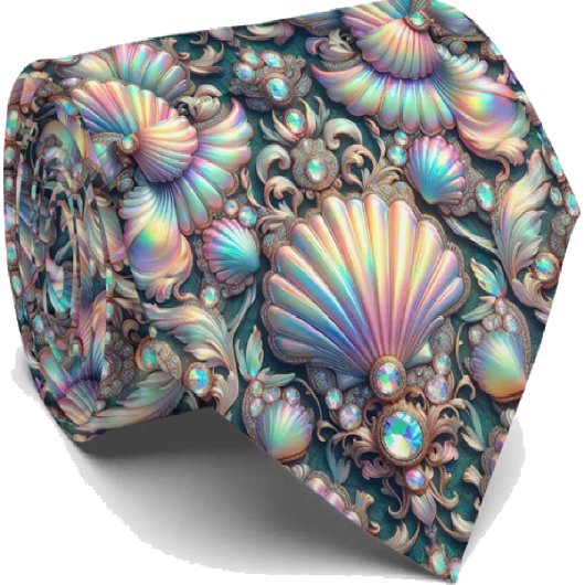 Strandliefhebbersstrik | Opal Diamant Zeeschelpenp Stropdas