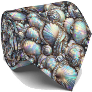Strandliefhebbersstrik Opal Diamant Zeeschelpenp Stropdas