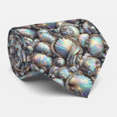 Strandliefhebbersstrik | Opal Diamant Zeeschelpenp Stropdas (Opgerold)