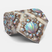 Strandliefhebbersstrik | Opal Diamant Zeeschelpenp Stropdas (Opgerold)