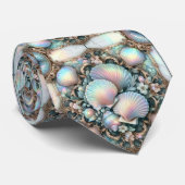 Strandliefhebbersstrik | Opal zeeschelpenpatroon Stropdas (Opgerold)