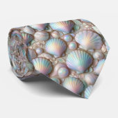 Strandliefhebbersstrik | Opalescente schelpen Stropdas (Opgerold)