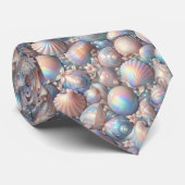 Strandliefhebbersstrik | Opalescente schelpen Stropdas (Opgerold)