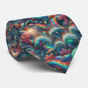 Strandliefhebbersstrik   Regenboog Oceaan Koraal P Stropdas