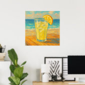 Strandlimonade - Pastel schilderstijl Stilleven Poster (Thuiskantoor)