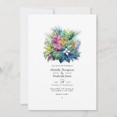 Strandloofbloemen Bruiloft Zomer Kaart (Voorkant)