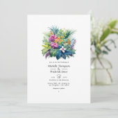 Strandloofbloemen Bruiloft Zomer Kaart (Staand voorkant)