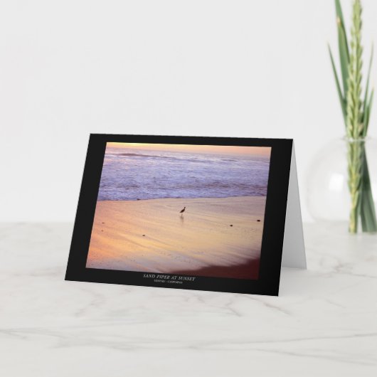 Strandloper bij Zonsondergang: Ventura Strand Kaart (Voorkant)