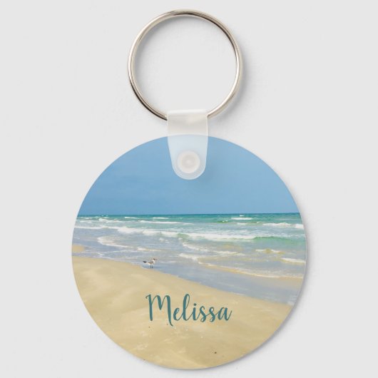 Strandloper op het strand | Mooie strand Sleutelhanger (Voorkant)