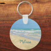 Strandloper op het strand | Mooie strand Sleutelhanger (Voorkant)