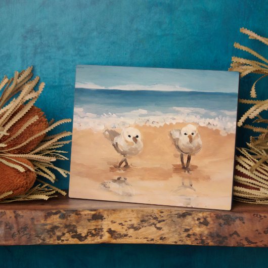 Strandlopers bij de zee Plaquette Fotoplaat (Zijkant)