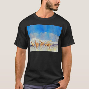 Strandlopers, Strand, Golven, Oceaan, Waterverf T-shirt
