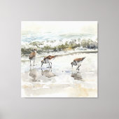 Strandlopers Strand Kunst Aquarellen Canvas Afdruk (Voorkant)