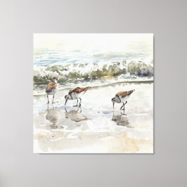 Strandlopers Strand Kunst Aquarellen Canvas Afdruk