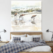 Strandlopers Strand Kunst Aquarellen Canvas Afdruk (Insitu (Slaapkamer))