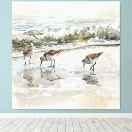 Strandlopers Strand Kunst Aquarellen Canvas Afdruk