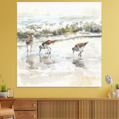 Strandlopers Strand Kunst Aquarellen Canvas Afdruk (Insitu (Woonkamer))