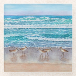 Strandlopers van Monterey Bay Glazen Onderzetter
