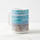 Strandlopers van Monterey Bay Koffiemok (Voorkant links)