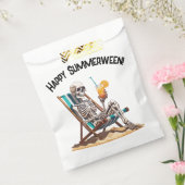 Strandloungen Skeleton Halloween Bedankzakje (Gezegeld)