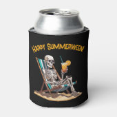 Strandloungen Skeleton Halloween Blikjeskoeler (Blikje Voorkant)