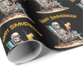 Strandloungen Skeleton Halloween Cadeaupapier (Rol Hoek)