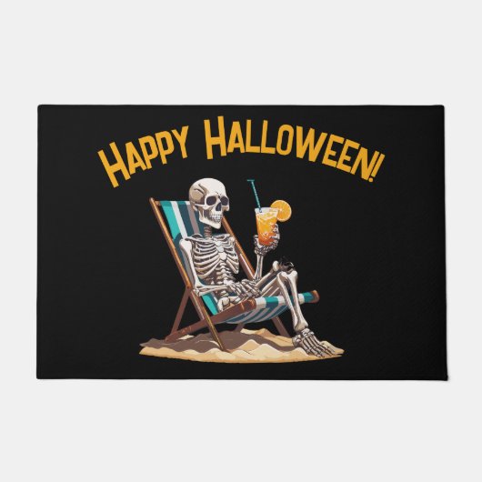 Strandloungen Skeleton Halloween Deurmat (Voorkant)