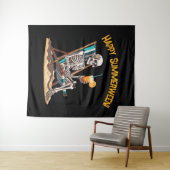 Strandloungen Skeleton Halloween foto achtergrond Wandkleed (In Situ (horizontaal))