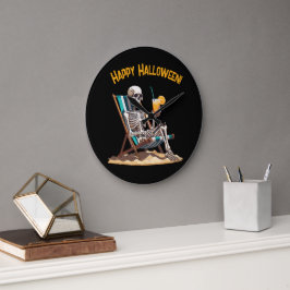 Strandloungen Skeleton Halloween Grote Klok