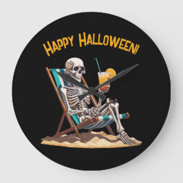 Strandloungen Skeleton Halloween Grote Klok