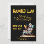 Strandloungen Skeleton Halloween Kaart (Achterkant)