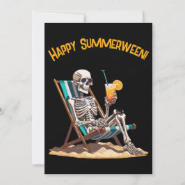 Strandloungen Skeleton Halloween Kaart