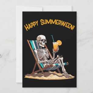 Strandloungen Skeleton Halloween Kaart