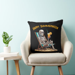 Strandloungen Skeleton Halloween Kussen