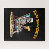 Strandloungen Skeleton Halloween Legpuzzel (Horizontaal)
