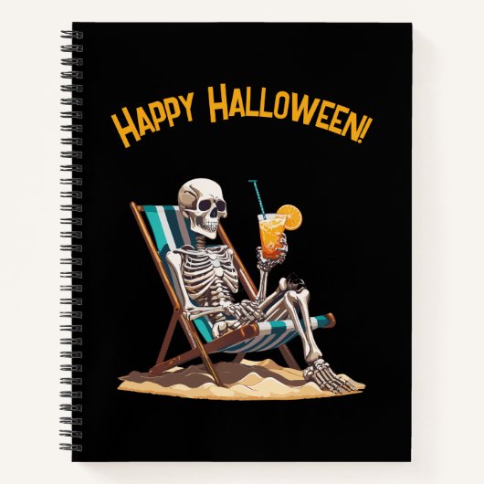 Strandloungen Skeleton Halloween Notitieboek (Voorkant)