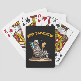 Strandloungen Skeleton Halloween Pokerkaarten