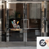 Strandloungen Skeleton Halloween Raamsticker (Kantoordeur)