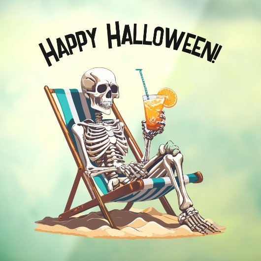 Strandloungen Skeleton Halloween Raamsticker (Vel 3)