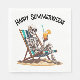 Strandloungen Skeleton Halloween Servet