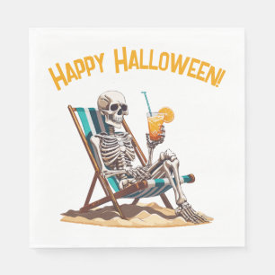 Strandloungen Skeleton Halloween Servet