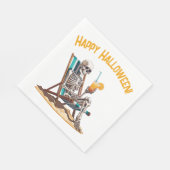 Strandloungen Skeleton Halloween Servet (Hoek)