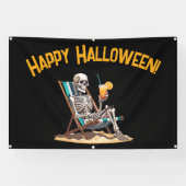 Strandloungen Skeleton Halloween Spandoek (Horizontaal)