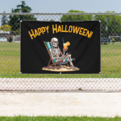 Strandloungen Skeleton Halloween Spandoek (Insitu)